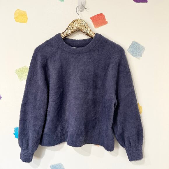 aerie Sweaters - S Aerie Blue Fuzzy Long Sleeved Sweater NWOT